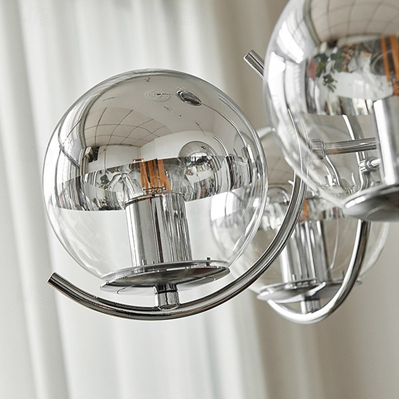 nordischer kreativer Chrom-Deckenleuchter moderner Chrom-LED-Deckenleuchter Kunstausstellung Pendelleuchten galvanisiertes Gehäuse LED-Beleuchtung 3/4/5 Lichtköpfe 110-240V 2025 - $364.91 –P4