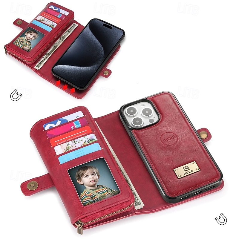 telefon Carcasă Pro iPhone 16 Pro Max Plus iPhone 15 Pro Max Plus iPhone 14 13 12 11 Pro Max Plus Mini iPhone 14 Pro Max iPhone 13 12 11 Pro Max Zadní kryt Pouzdro na peněženku Magnetické Zip Slot 2025 - $33.99 –P2