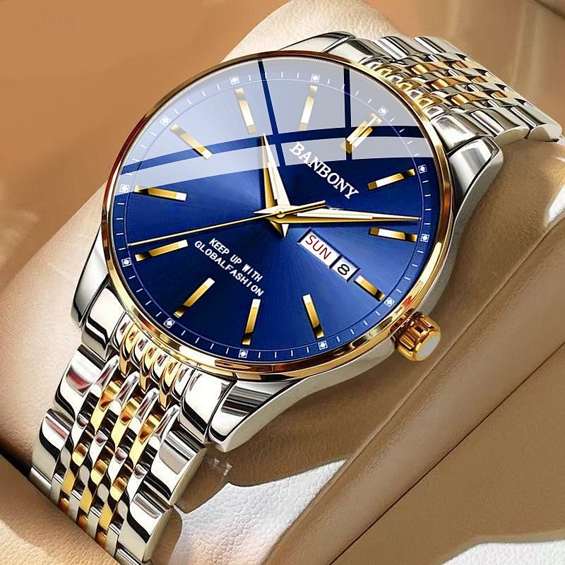 Uusi muotitrendi mineraalivahvistettu lasilinssi vedenkestävä yövalo kalenteri sunnuntain näyttö liiketoiminta vapaa-ajan urheilu kaunis ja tyylikäs miesten kello 2025 - $23.99 –P1