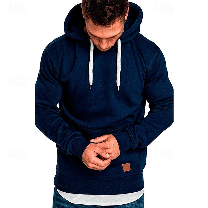 Herr Huvtröja Svart Vit Gul Vin Armégrön Huva Slät Ficka Sport & Utomhus Dagligen Helgdag Polyester Streetwear Grundläggande Ledigt Vår & Höst Kläder Pull Tröjor 2025 - $16.99 –P1