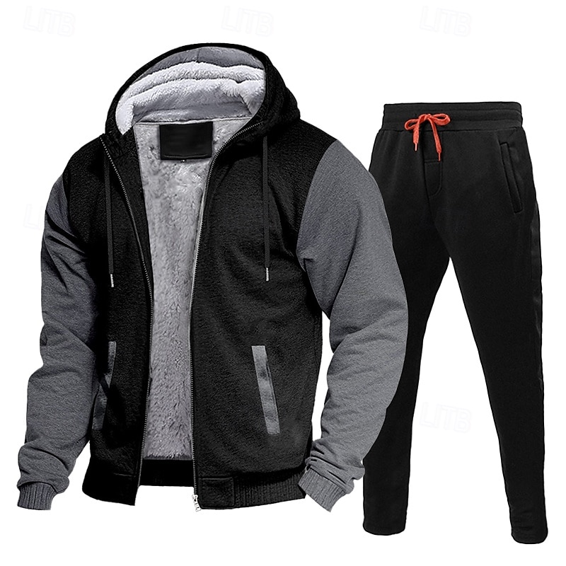 Men's Tracksuit Sweatsuit Black Red Navy Blue Light Grey Dark Gray Hooded Color Block Drawstring 2 Piece Streetwear Cool Spring Fall Clothing Apparel Hoodies Sweatshirts  2026 - $47.99 –P2
