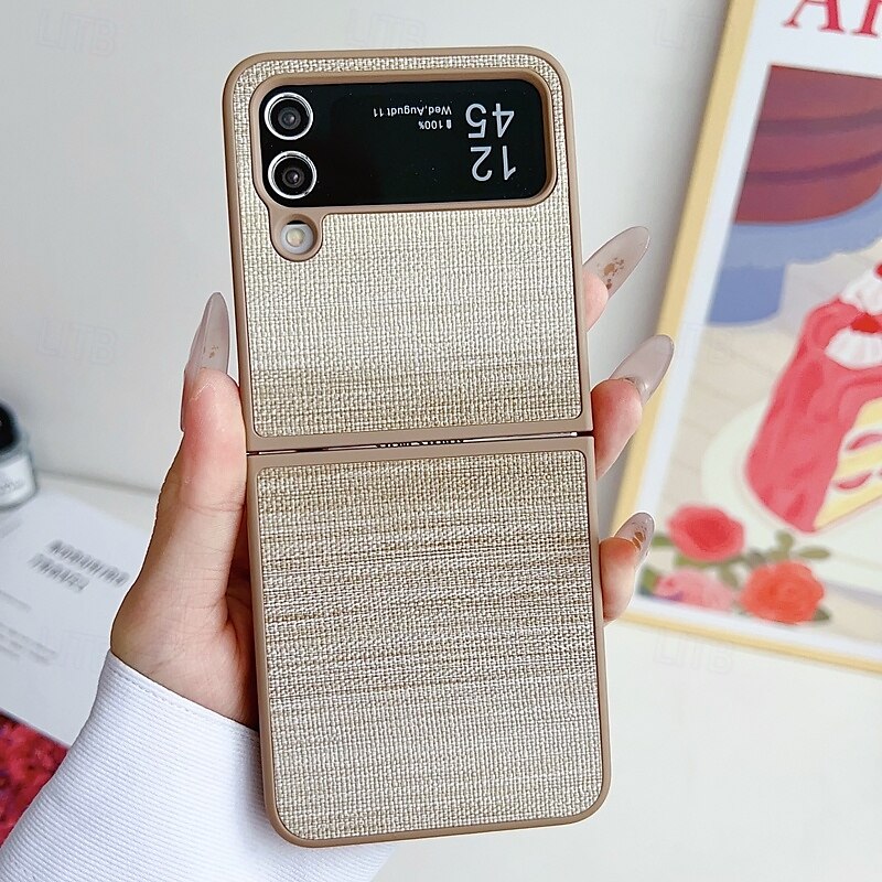 телефон Кейс для Назначение SSamsung Galaxy Z-флип 7 Z-флип 6 Z Flip 5 Z Flip 4 Z Flip 3 Кейс на заднюю панель Защита от удара Ретро ТПУ Кожа PU 2025 - $16.99 –P14