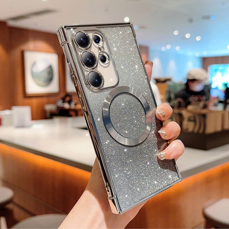 telefon Carcasă Pro S24 S24 Ultra Plus S24 FE S23 S22 S21 S20 Ultra Plus FE S25 Ultra Zadní kryt Magnetické Podpora bezdrátového nabíjení Nárazuvzdorné Retro Pokování 2025 - $14.99 –P6