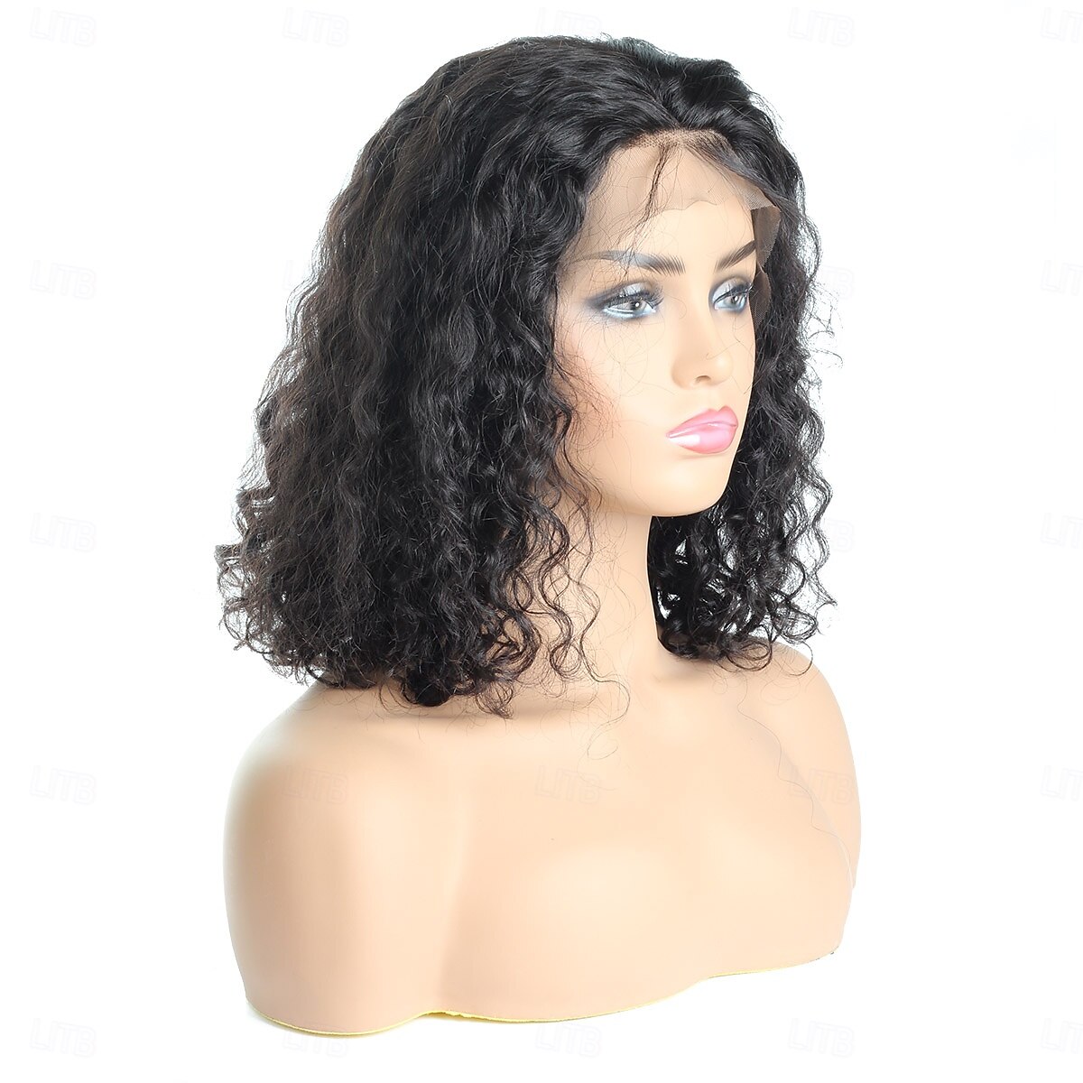 parrucca frontale in pizzo 13x4 con capelli umani remy, parrucche corte e ondulate ricce con capelli per bambini del 2025 a $200.99 –P6