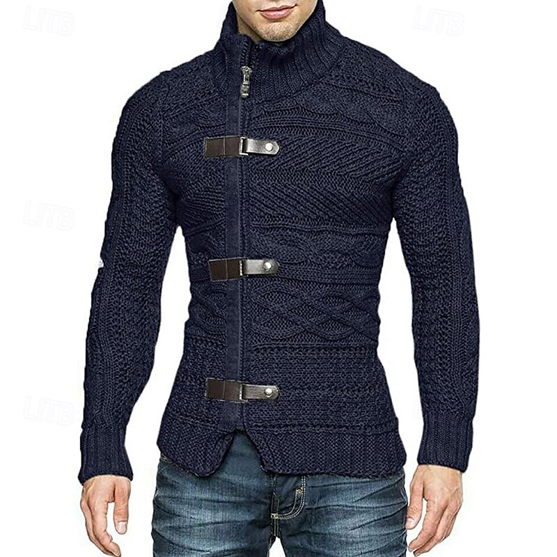 Homens Sueter Cardigan Suéter Cortado Suéter com zíper Suéter de malha Estriado Tricotar Padrão Tecido Colarinho Chinês Moda Clássico Roupa Diária Encontro Roupa Outono & inverno Preto Branco S M L de 2025 por $36.99 –P8
