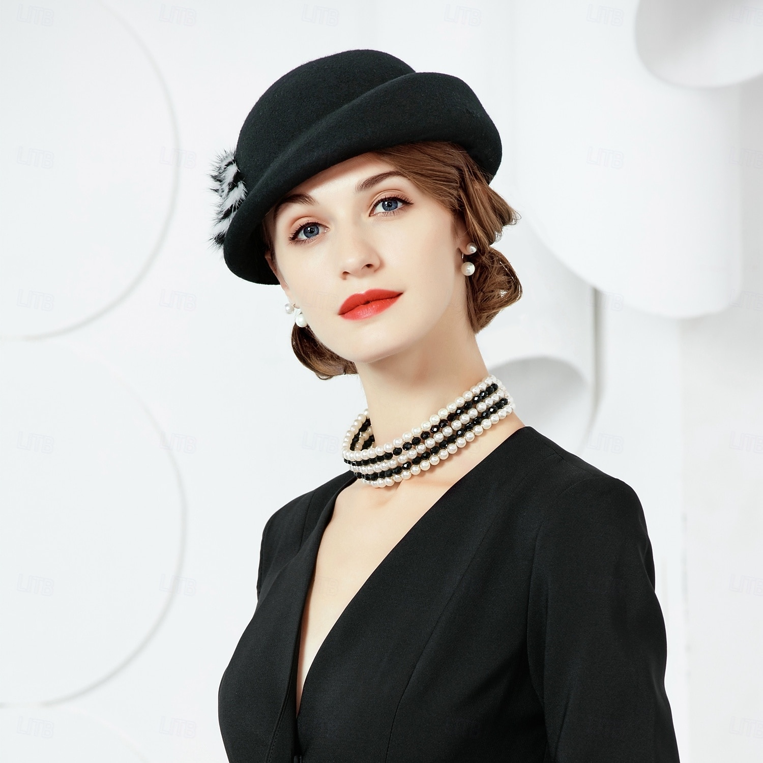 hatter 100% ull beret lue bowler / cloche lue ferie teselskap elegant bryllup med blomster hodeplagg hodeplagg 2025 - $44.99 –P5