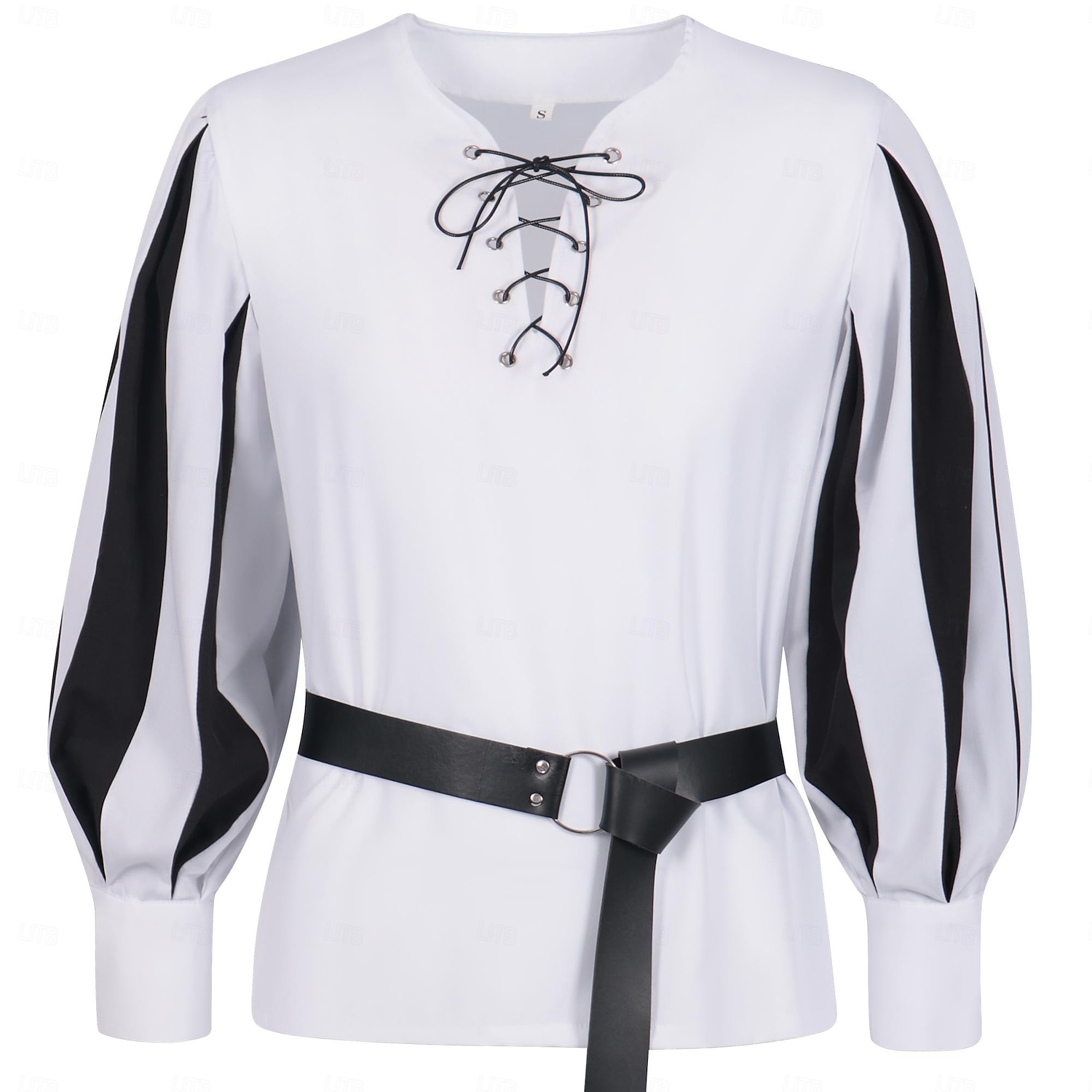 Retrò Vintage Punk & Gotico Medievale Blusa / Camicia Mascherata Tunica Fiera del Ren Cavaliere Vichingo Crociato Con Volant Blocco di colori Per uomo Celtico Costumi da pirata Carnevale Mascherata del 2025 a $38.99 –P15