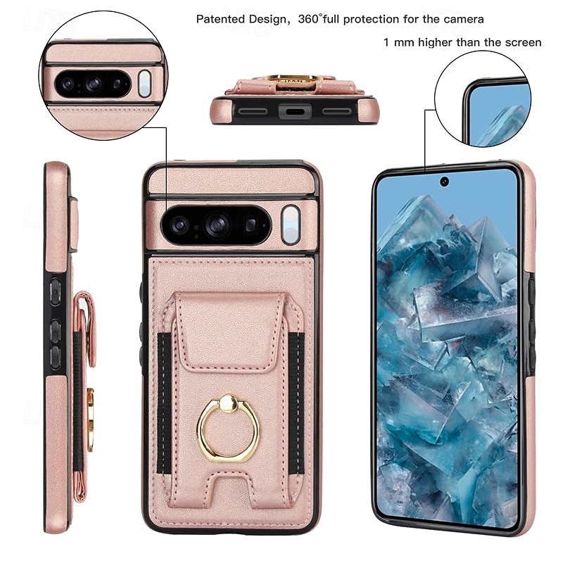 2025年 電話 ケース 用途 ピクセル9プロ ピクセル9プロXL Pixel 8 Pro Pixel 8 ピクセル9 バックカバー バンカーリング カード挿入口 耐衝撃 レトロ風 TPU PUレザー  コレクション – $18.99 –P10