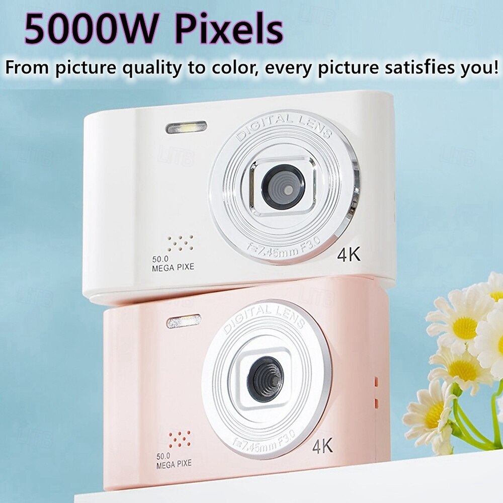 4K Digital Camera Point and Shoot Photography Travel Selfie Camara 2.4inch Screen Entry-Level Gift Compact Digicam Selfie Mini Retro Cam 2025 - $39.99 –P4