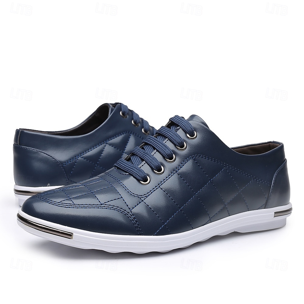 tênis masculino casual acolchoado - azul marinho, design com cadarço, confortável e leve, perfeito para uso diário de 2025 por $46.99 –P1