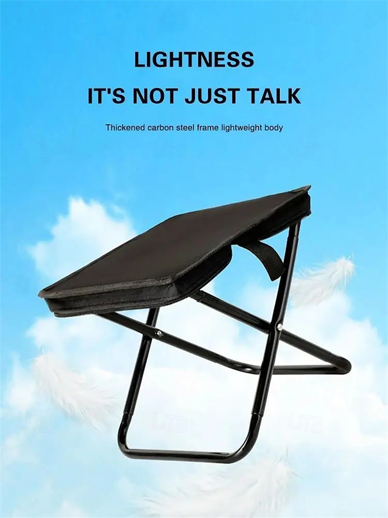 Portable Folding Stool - Durable Carbon Fiber Oval Shape with Zipper Pocket for Outdoor Recreation/Camping Lightweight and Compact Design Ideal for Campers and Outdoor Enthusiasts 2025 - $15.99 –P3