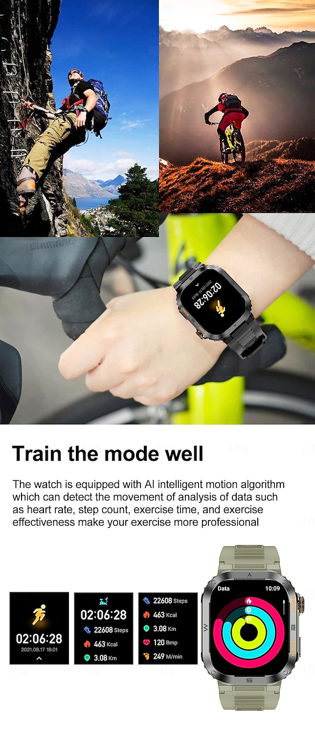 MT39 Smart Watch 2.01inch Large Screen Bluetooth Call Heart Rate Health Monitor Outdoor Sports AI Voice Assistant Smartwatch 2025 - $43.99 –P10