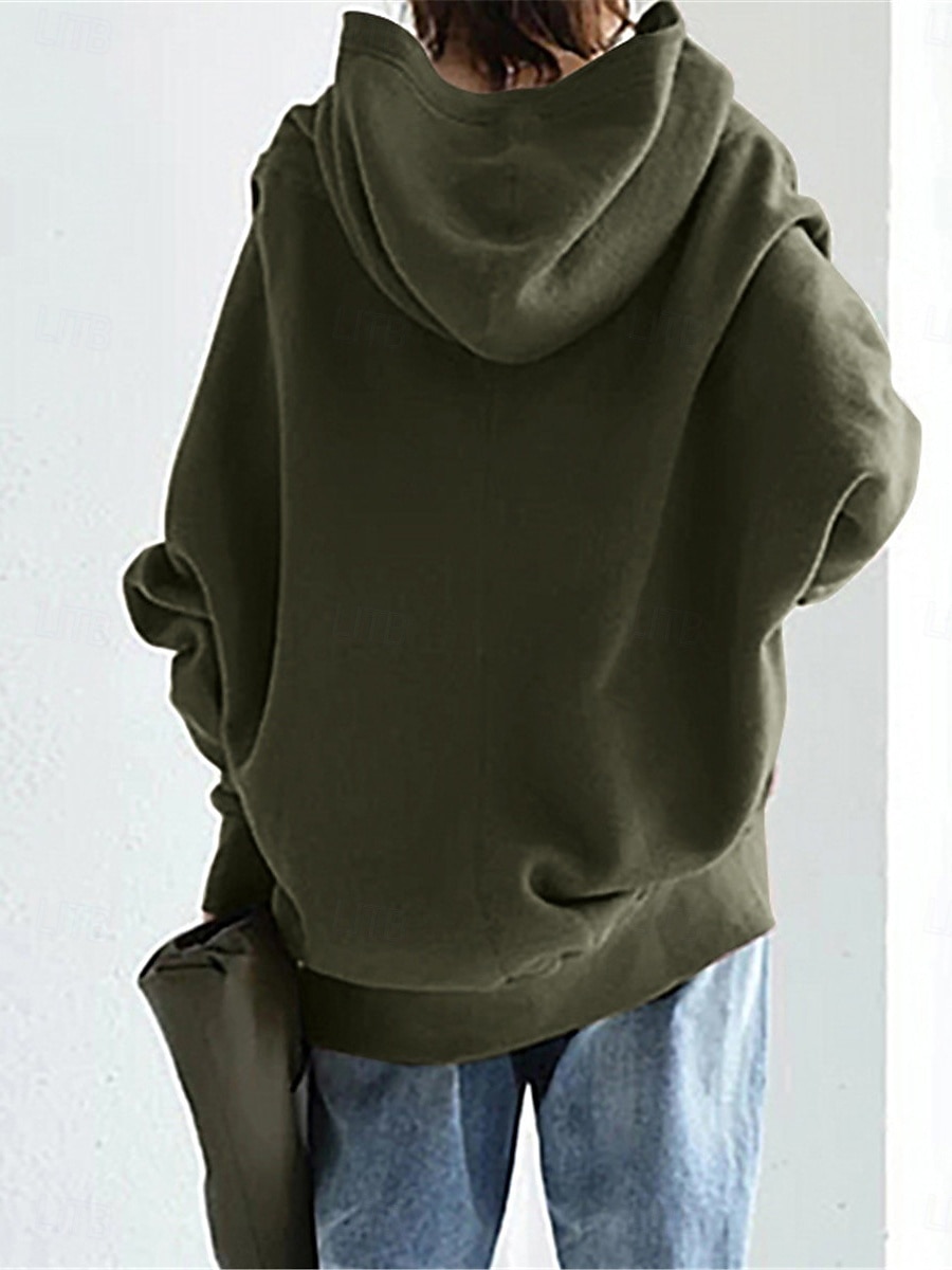 Mujer Chaqueta con capucha Exterior Calle Ropa Cotidiana Otoño Invierno Regular Abrigo Ajuste regular Mantiene abrigado Transpirable Elegante Casual Chaquetas Manga Larga Plano Con bolsillos Full Zip 2025 - $27.99 –P6