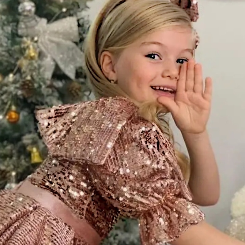 Infantil Para Meninas Vestido de festa Côr Sólida Manga Longa Espetáculo Com Transparência Princesa Doce Com Transparência Longuette Vestido da bainha Vestido De Tule Verão Primavera Outono Crianças de 2025 por $79.99 –P5