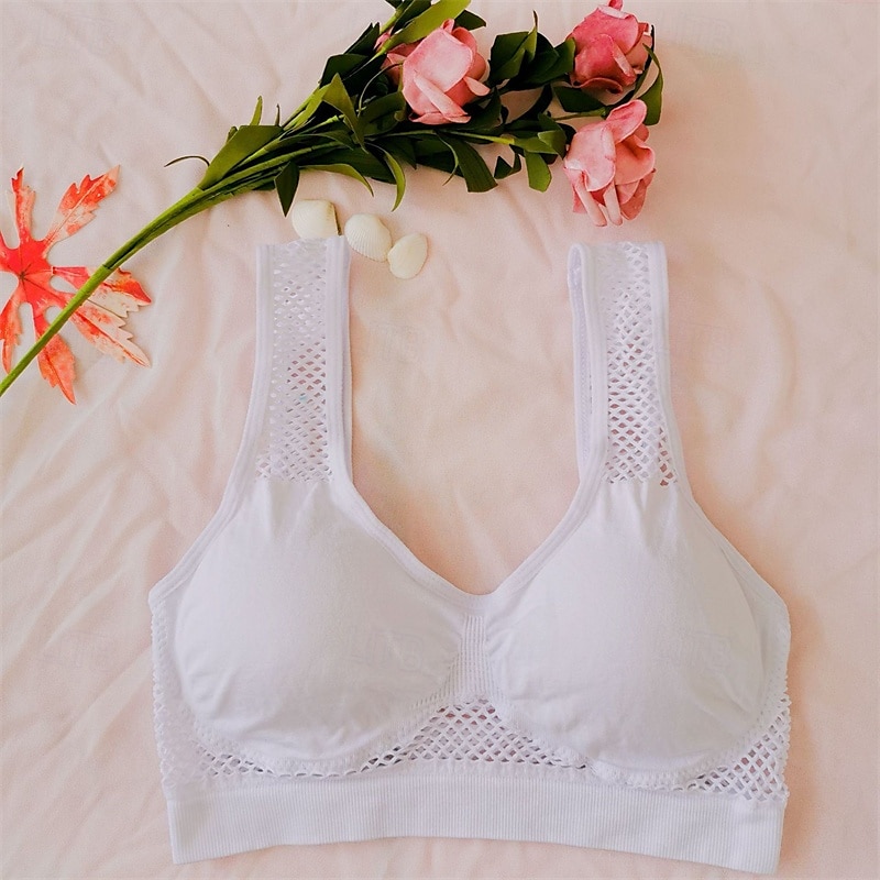 Women's Light Support Sports Bra Running Bra Open Back Bra Top Padded Fitness Leisure Sports Running Breathable Lightweight Soft Black White Pink Solid Colored 2025 - $9.99 –P5