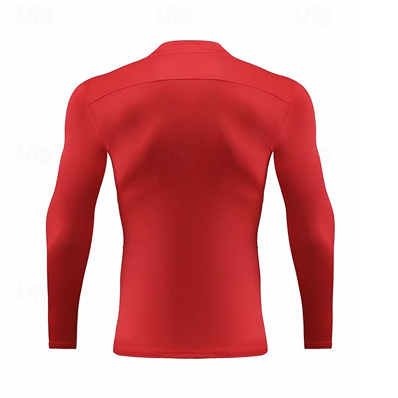 Voor heren Hardloopshirt Compressieshirt Lange mouw T-shirt Casual Sportkleding Herfst Hoge nek Ademend Sneldrogend Sportschooltraining Hardlopen Wandelen Sportkleding Sportkleding Effen 2025 - $20.99 –P4