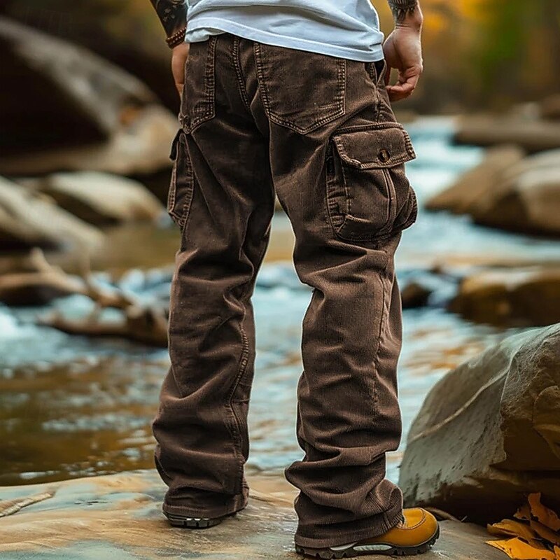 Pantalon Velours Côtelé Homme - Coupe Droite Classique - Confortable & Polyvalent - Toutes Saisons