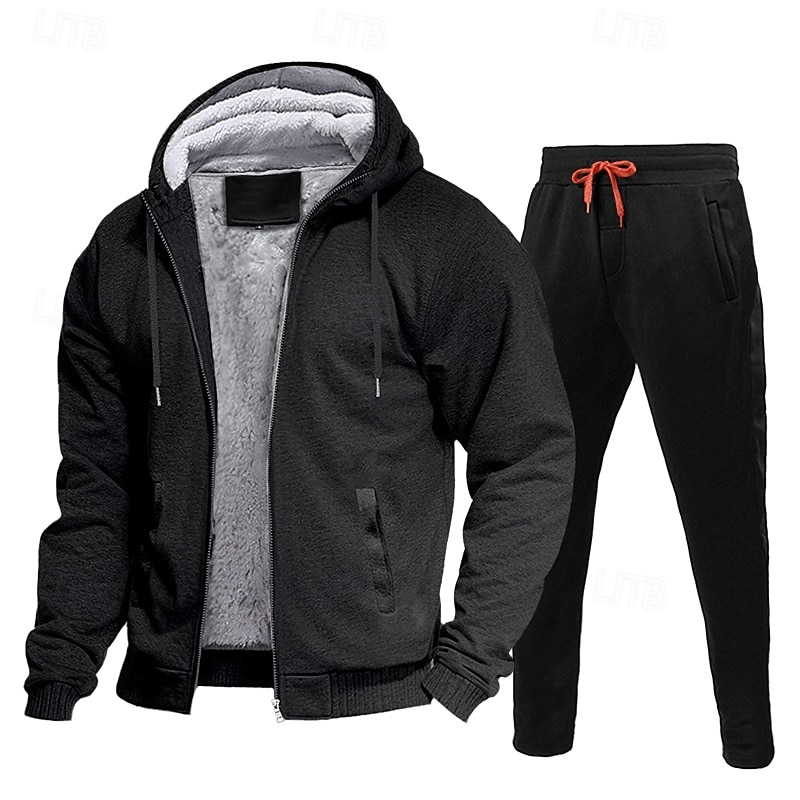 Men's Tracksuit Sweatsuit Black Red Navy Blue Light Grey Dark Gray Hooded Color Block Drawstring 2 Piece Streetwear Cool Spring Fall Clothing Apparel Hoodies Sweatshirts  2026 - $47.99 –P1