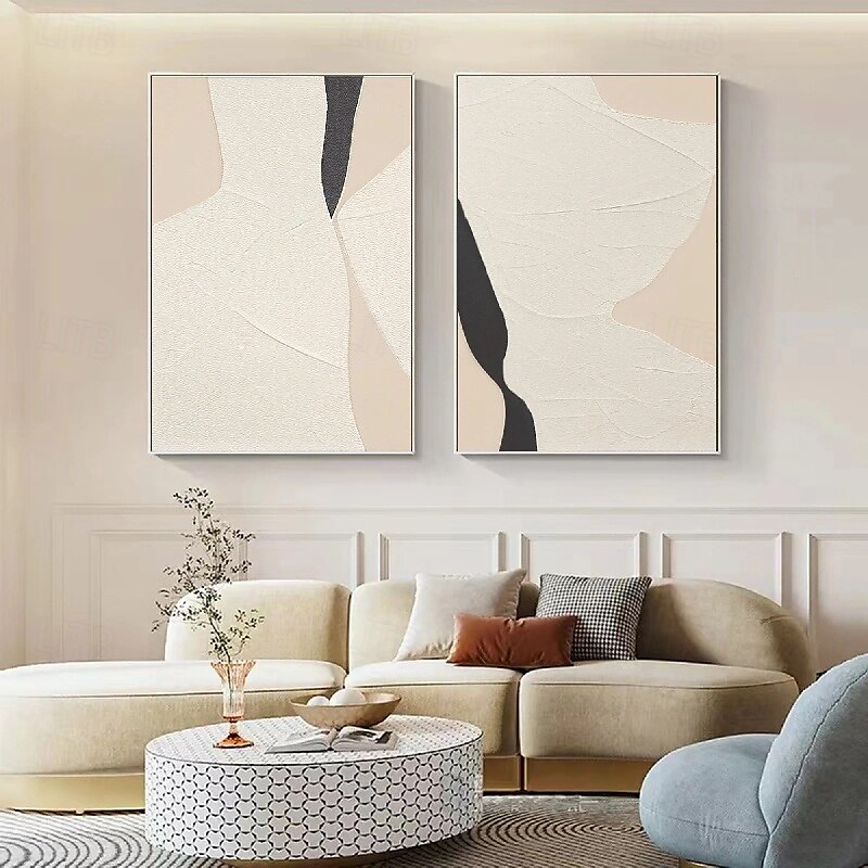 Ölgemälde handgemachtes Wabi Sabi Gemälde handgemachte Wandkunst 2er Set beige abstraktes Gemälde auf Leinwand Gemälde ein Paar beige Textur Wandkunst neutrale abstrakte Wandkunst Boho Gemälde 2025 - $116.99 –P6