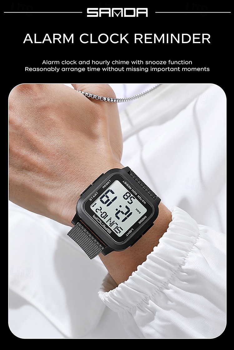 SANDA Men Digital Watch Sports Fashion Casual Business Luminous Alarm Clock Waterproof Decoration TPU Watch 2026 - $26.99 –P10