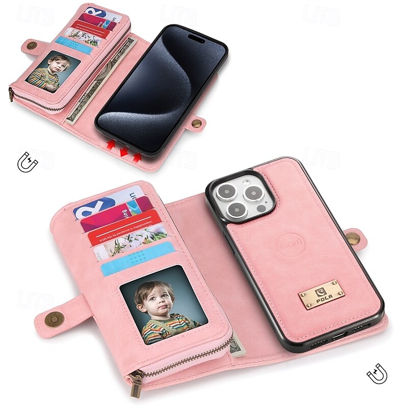 telefon Carcasă Pro iPhone 16 Pro Max Plus iPhone 15 Pro Max Plus iPhone 14 13 12 11 Pro Max Plus Mini iPhone 14 Pro Max iPhone 13 12 11 Pro Max Zadní kryt Pouzdro na peněženku Magnetické Zip Slot 2025 - $33.99 –P3