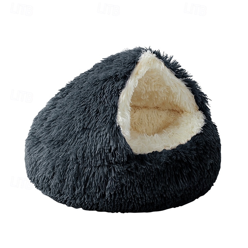 pat calmante pentru câini gogoși  & pat pentru pisici, pat rotund lavabil anti-anxietate, pat pufos pentru câini, pat confortabil pernă pentru cățeluș mic 2025 - $20.99 -P10