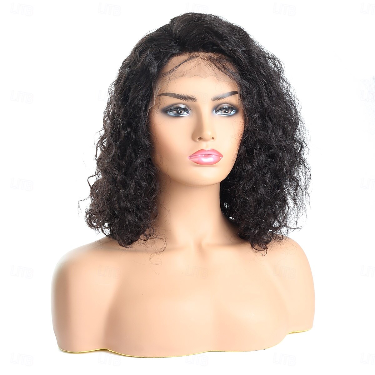 parrucca frontale in pizzo 13x4 con capelli umani remy, parrucche corte e ondulate ricce con capelli per bambini del 2025 a $200.99 –P5