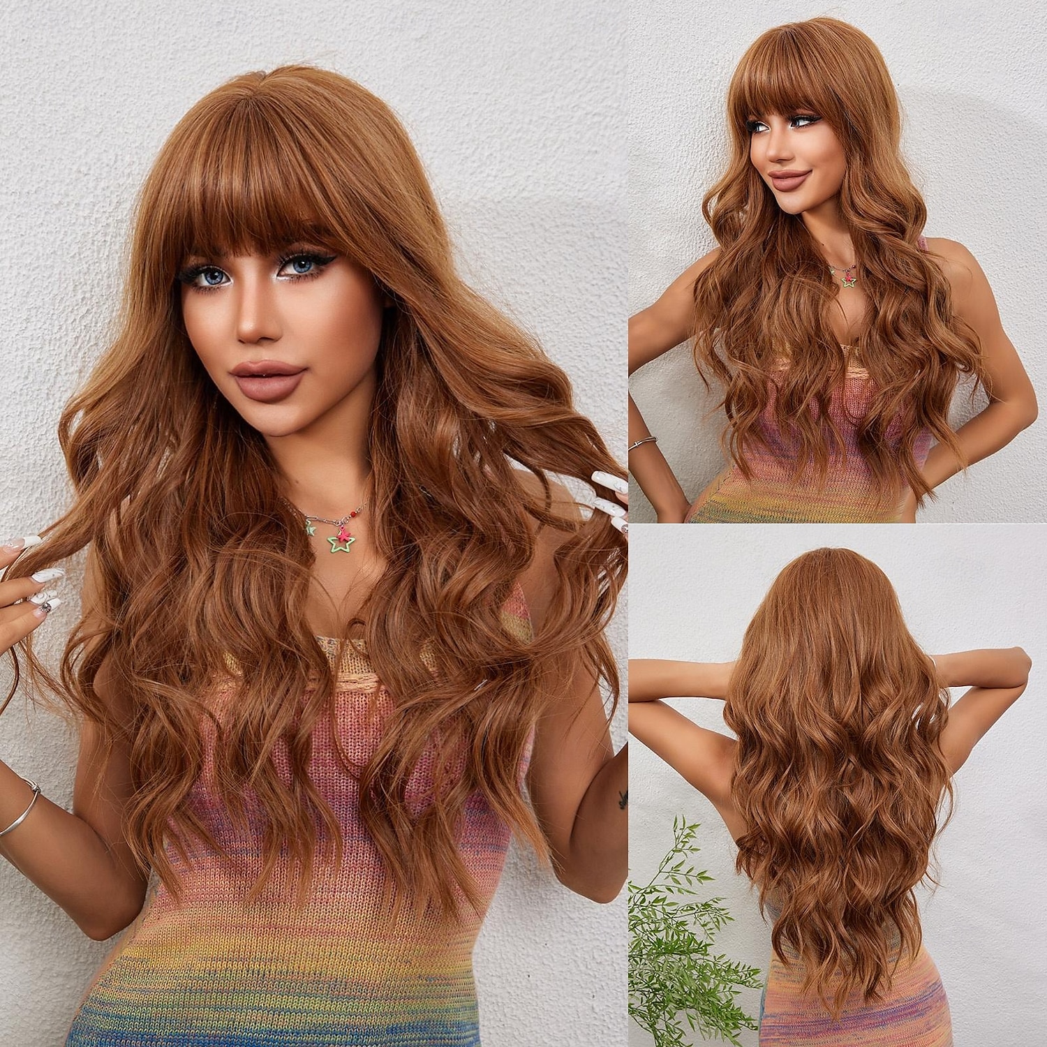 Synthetische pruiken Gekruld Golvend Strakke pony Met pony Machinegemaakt Pruik 66.0 cm Lichtbruin Synthetisch haar Dames Schattig Cosplay Feest Lichtbruin 2025 - $27.99 –P10