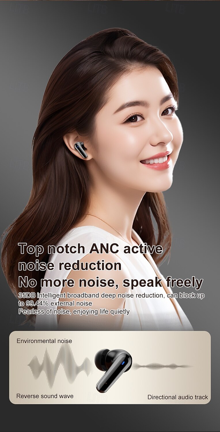 iMosi Q30 Full Color Touch Screen Wireless Earphones Active Noise Canceling Bluetooth 5.4 Headphone ANC TWS Bluetooth Earbuds 2025 - $32.99 –P4