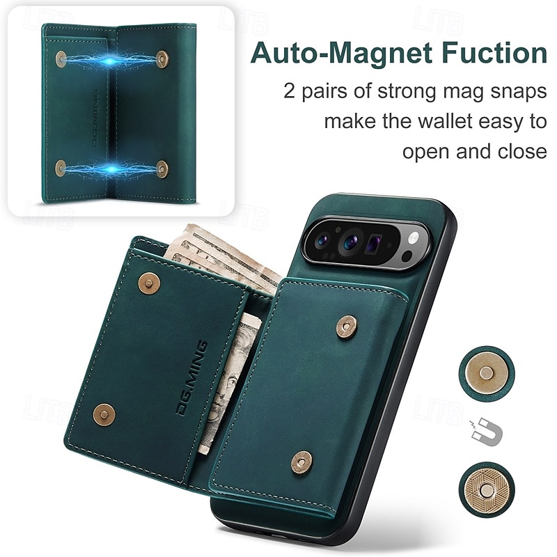 Phone Case For Pixel 9 Pro Pixel 9 Pro XL Pixel 8 Pro Pixel 8 Pixel 9 Pixel 7 Pixel 7 Pro Pixel 6 Pixel 6 Pro Pixel Fold Back Cover with Stand Holder Detachable Magnetic Retro TPU PU Leather 2025 - $23.99 –P6