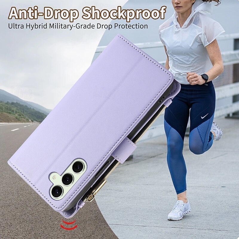 Phone Case For S24 S24 Ultra Plus S24 FE S23 S22 S21 S20 Ultra Plus FE A54 A34 A14 A73 A53 A33 A23 A13 A72 A52 A32 A22 A12 A71 A51 A31 S25 Ultra Back Cover with Stand Holder Zipper with Lanyard Retro 2025 - $20.99 –P3