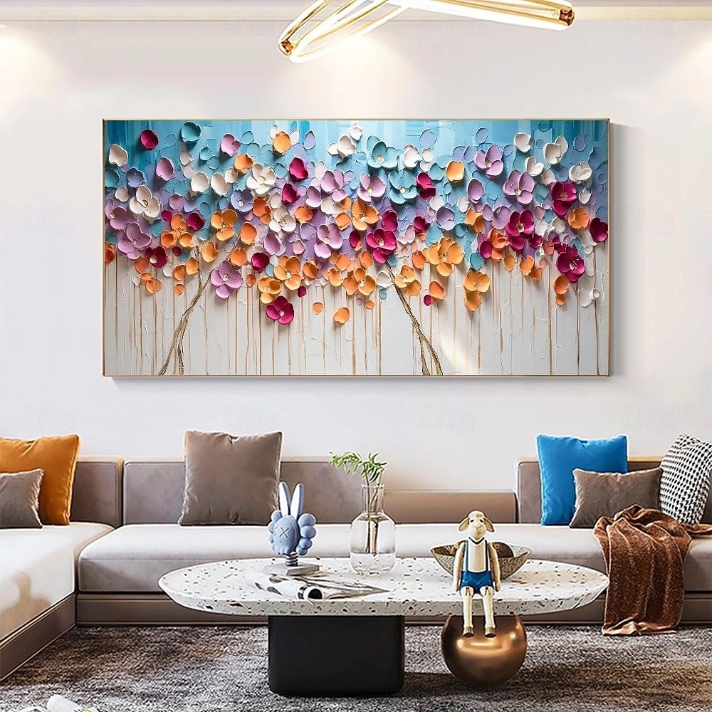 Ölgemälde handgemaltes 3D-Blumengemälde, handgefertigtes Palettenmesser, Blumen, Ölgemälde, Wandkunst, großes 3D-weißes Strukturgemälde, moderne dekorative Gemälde, Impressionismus, abstraktes weißes 2025 - $77.99 –P3