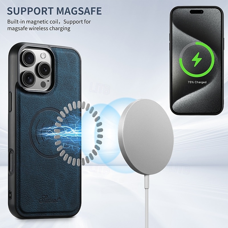 Phone Case For iPhone 16 Pro Max Plus iPhone 15 Pro Max Plus iPhone 14 13 12 Pro Max Plus iPhone 14 Pro Max iPhone 13 12 Pro Max Back Cover with Stand Holder Detachable Magnetic Retro TPU PC PU 2025 - $24.99 –P14