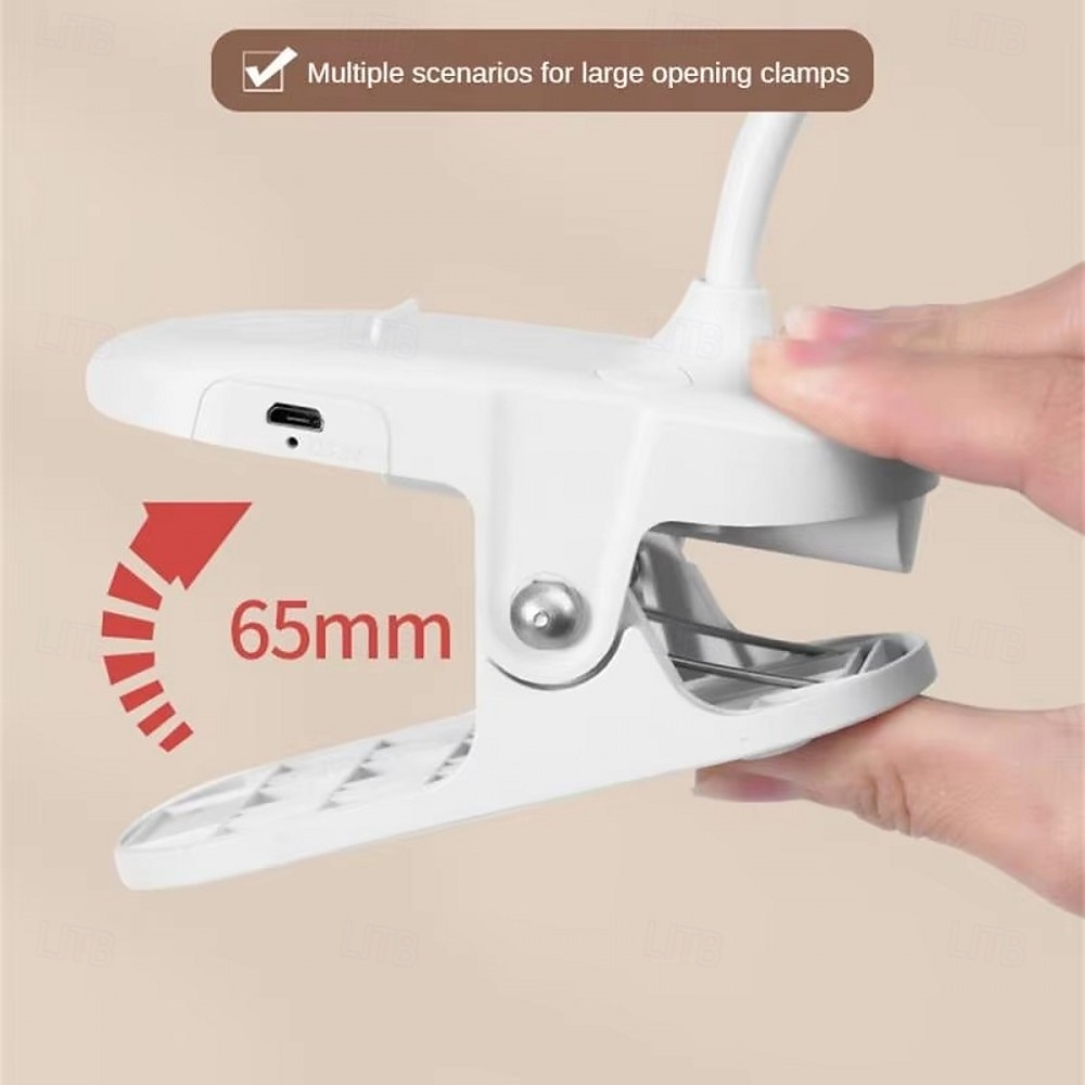 Foldable LED Desk Lamp, USB Rechargeable, 3 Modes Touch Dimming Clip-on Reading Light for Eye Protection 2025 - $10.99 –P6