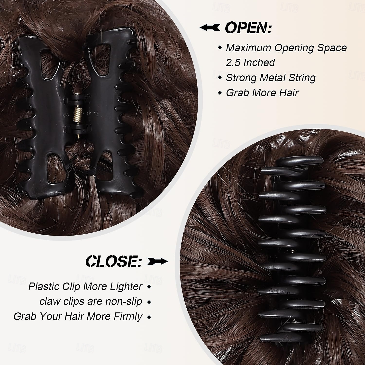 rommelige knot haarstuk klauw clip krullend golvend nep haar knot warrig opgestoken haar extensions scrunchie lange baard chignon knotten haarstukken voor vrouwen 2025 - $7.99 –P7