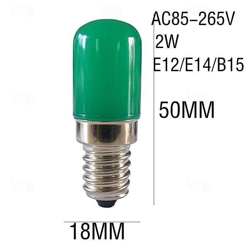 2025年 2W LED グローブ電球 E12/E14 T SMD 2835 80lm - 家庭用省エネ 85-265V 照明 &オフィス 1/5個  コレクション – $8.49 –P2