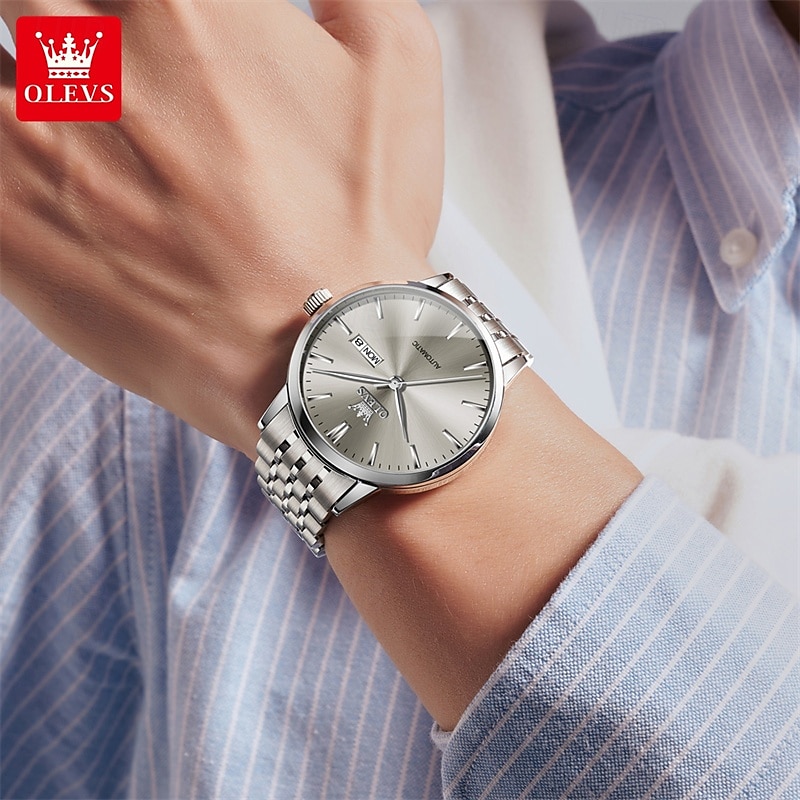 New Olevs Olevs Brand Light Luxury Men'S Business Watch Calendar Week Display Simple Leisure Automatic Mechanical Watch Waterproof Sports Men'S Wristwatch 2025 - $92.99 –P10