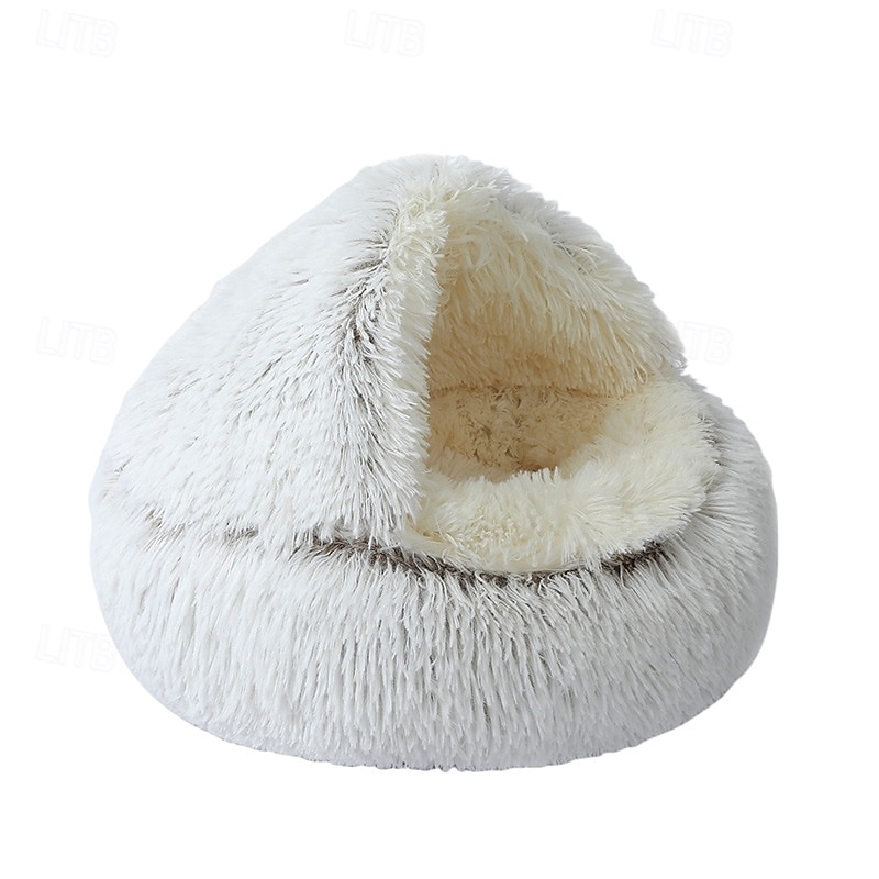 pat calmante pentru câini gogoși  & pat pentru pisici, pat rotund lavabil anti-anxietate, pat pufos pentru câini, pat confortabil pernă pentru cățeluș mic 2025 - $20.99 -P13
