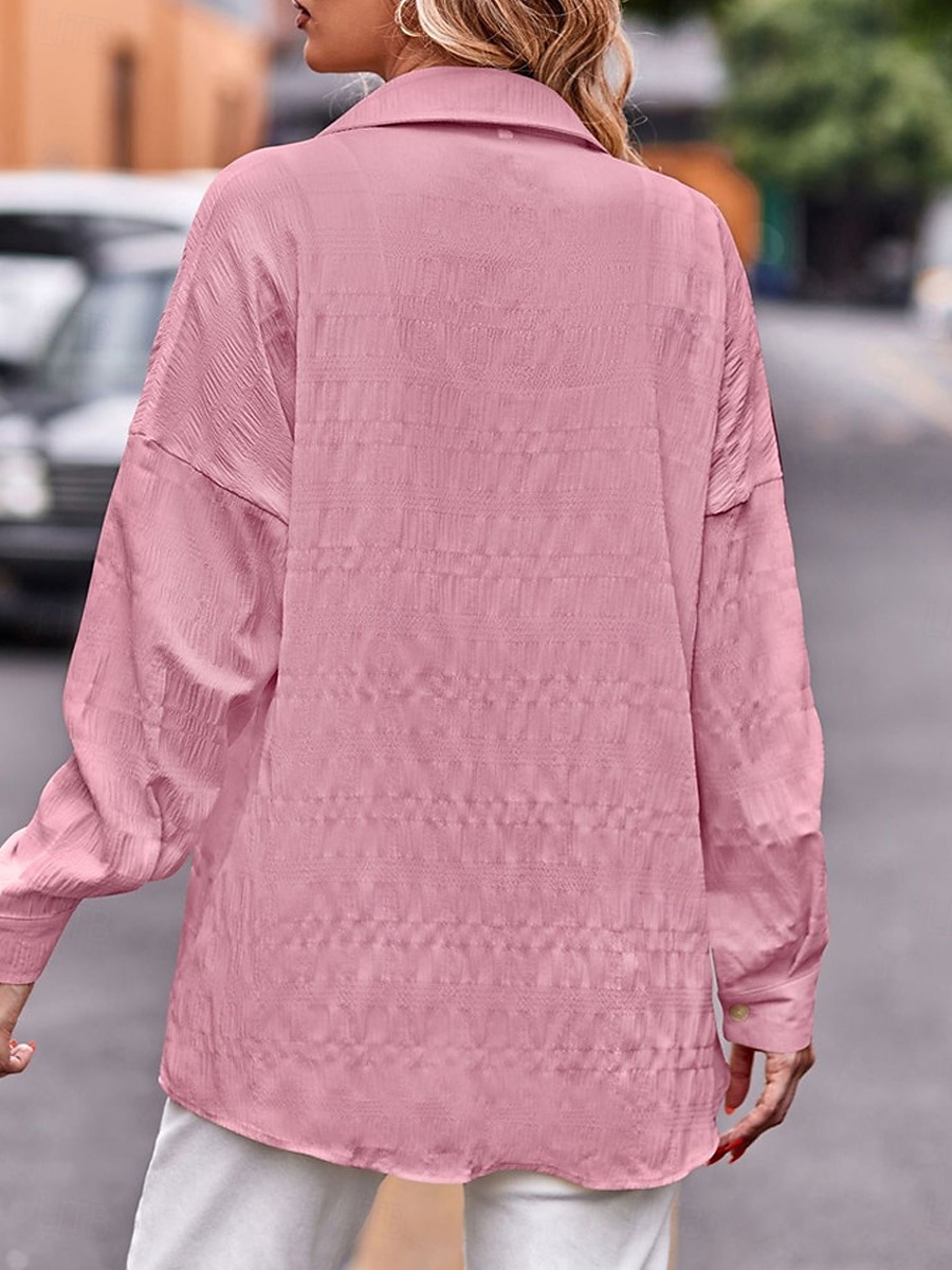 Dam Vardaglig jacka Utomhus Gata Dagliga kläder Höst Vinter Normal Täcka Normal Håller värmen Andningsfunktion Stylish Ledigt Jacka Långärmad Ensfärgat Med fickor Gul Rodnande Rosa Blå 2025 - $37.99 –P2