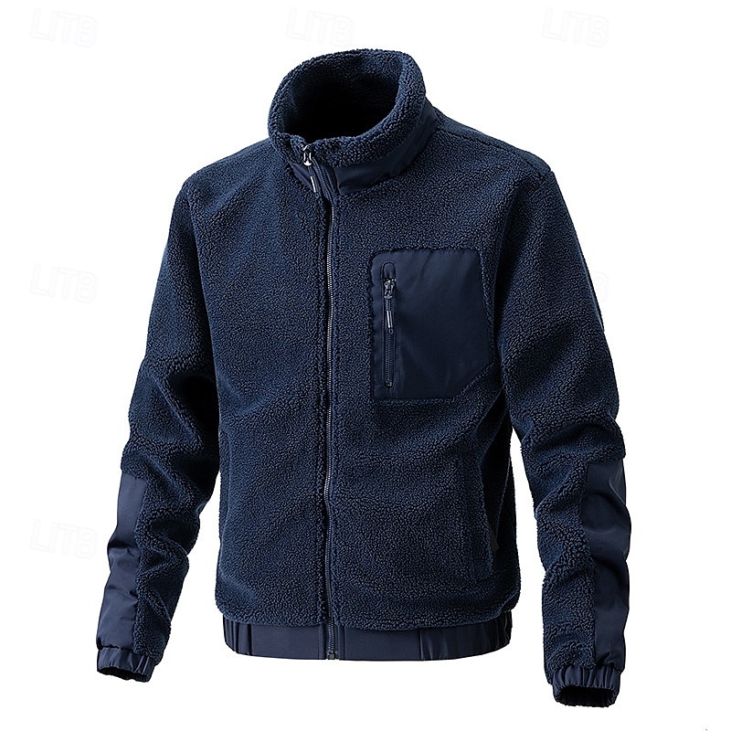 Herren Wanderjacke Fleecejacke für Wanderer Winter Draussen warm Fleece-Futter Vliesjacken Voller Reißverschluss Klettern Camping / Wandern / Höhlenforschung Reisen Cachi scuro Schwarz Dunkelblau 2025 - $63.99 –P5