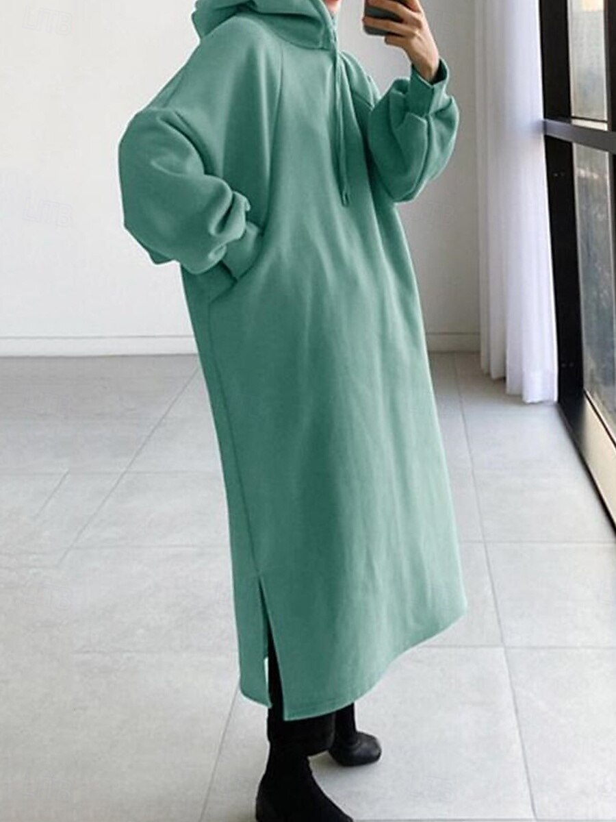 Damen Kapuzenpullover Sweatshirt Casual Sherpa Plain Alltagskleidung Kapuzenpullover Langarm Schwarz Grün Armeegrün Grau Herbst Winter 2025 - $24.99 –P4