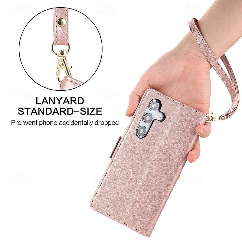 Phone Case For S24 S24 Ultra Plus S24 FE S23 S22 S21 S20 Ultra Plus FE A55 A35 A25 A15 5G A14 A34 A73 A53 A33 A72 A52 A42 A12 Back Cover with Stand Holder with Wrist Strap Card Slot Retro TPU PU 2025 - $16.99 –P7