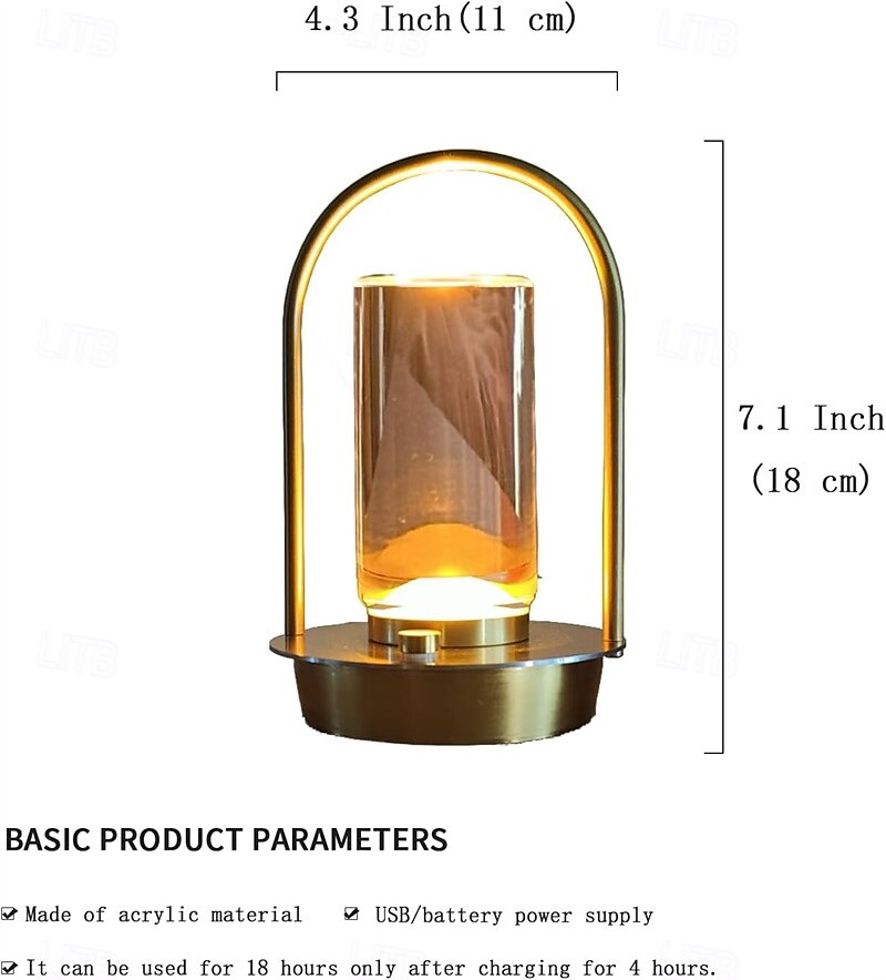 USB Rechargeable Wireless Table Lamp Tri-color Dimmer Bedside Lantern Desktop Night Light Touch Atmosphere Light For Home Hotel Camping Light dining Table Lighting 1pc 2025 - $43.99 –P1