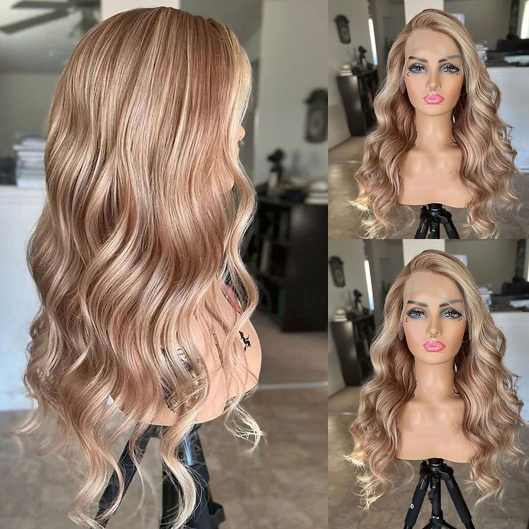 Capelli umani di Remy 13x4 Pizzo Frontale Parrucca Parte libera Peruviano Ondulato Biondo Marrone Multicolore Parrucca 130% 150% Densità dei capelli Capelli schiariti Capelli evidenziati / balayage del 2026 a $235.79 –P3
