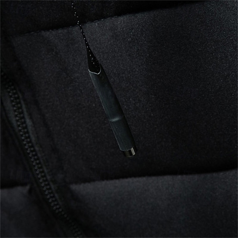 Herr Pufferväst Hoodie väst Vadderad Gilet Quiltad väst Dagligen Datum Semester Mode Ledigt Höst vinter Ficka Avtagbar huva Polyester Håller värmen Bekväm Ensfärgat Dragkedja Huva Normal Svart 2025 - $29.99 –P8