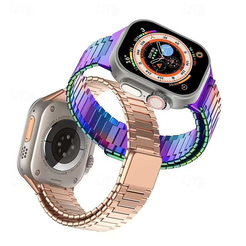 Solo Loop Kompatibilis valamivel Apple Watch óraszíj 38mm 40mm 41mm 42mm 44mm 45mm 49mm Mágneses kapocs Fém kapocs Állítható Rozsdamentes acél Csere óraszíj mert iwatch Ultra 2 Series 9 8 7 SE 6 5 4 2025 - $23.99 –P6