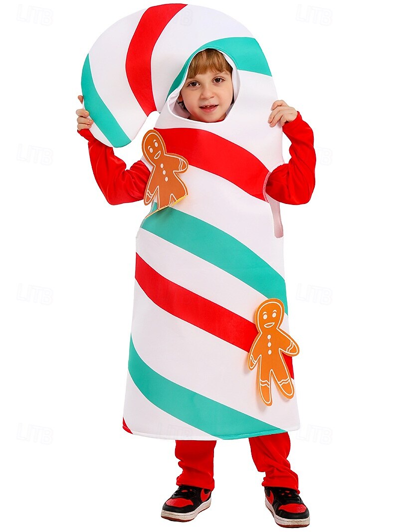 Candy Cane Julpyjamas Pojkar Flickor Cosplay kostym Barn Jul Nyår Jul Fest Onesie 2025 - $29.99 –P4