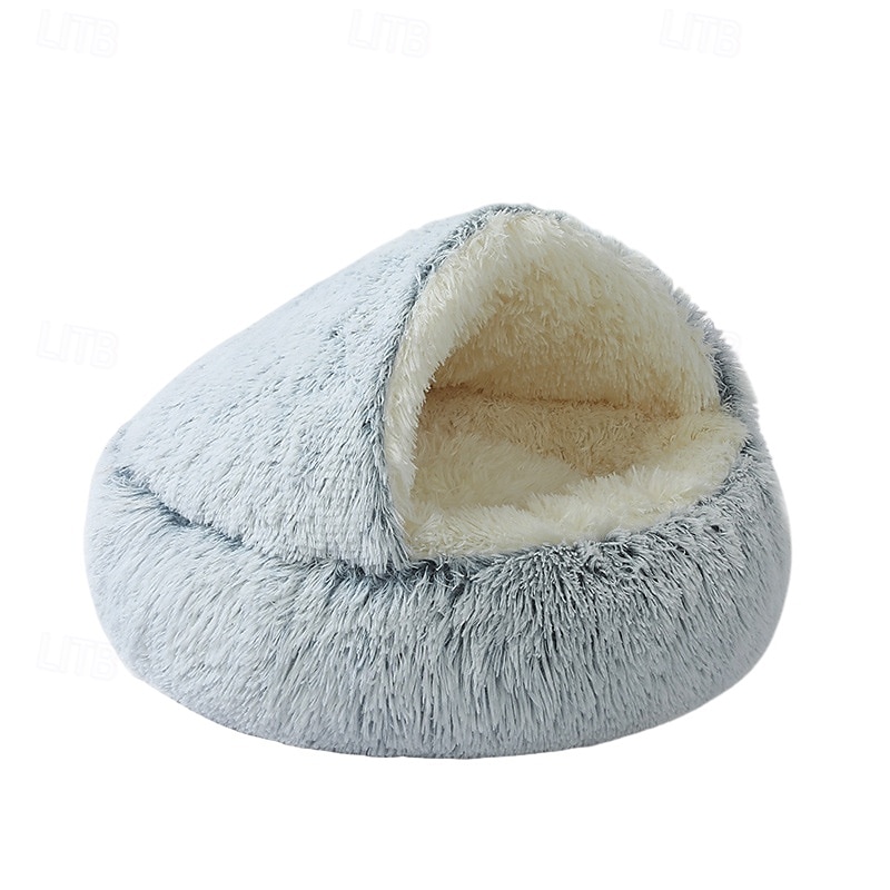 pat calmante pentru câini gogoși  & pat pentru pisici, pat rotund lavabil anti-anxietate, pat pufos pentru câini, pat confortabil pernă pentru cățeluș mic 2025 - $20.99 -P6