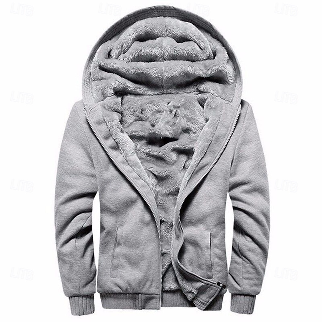 Men's Zip Hoodie Sweatshirt Fleece Hoodie Thick Hoodies Navy Blue+Light Gray Dark Gray+Black Black Red Navy Blue Hooded Plain Work Sports & Outdoor Casual Streetwear Basic Casual Spring & Fall 2025 - $37.99 –P3