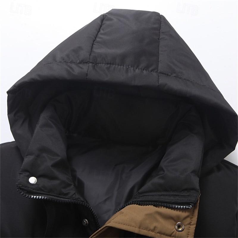 Herren Puffer Weste Kapuzenweste Gepolstert Weste Steppweste Täglich Verabredung Urlaub Modisch Brautkleider schlicht Herbst Winter Tasche Abnehmbare Kapuze Polyester warm halten Komfortabel Farbblock 2025 - $36.99 –P12